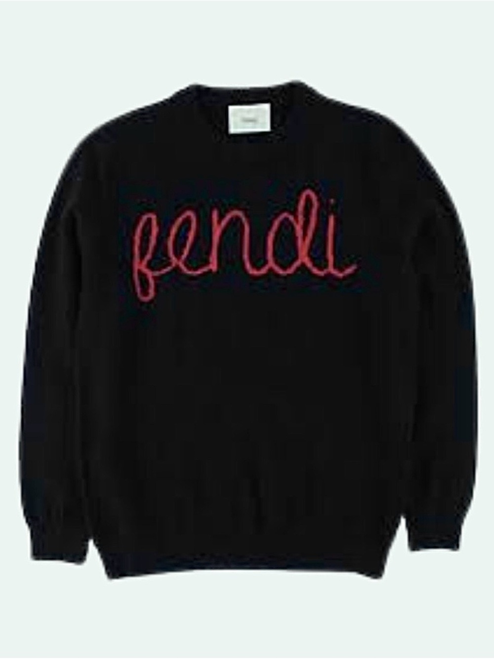 FENDI Youth Wool Logo Crewneck Sweater